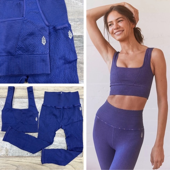 Free People Pants - NEW Free People Movement Good Karma Top & Leggings Textured Set